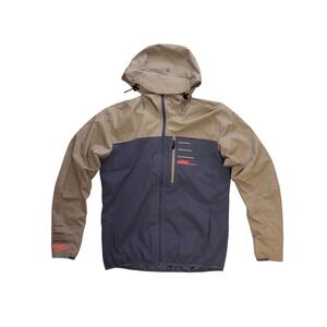 LEATT Jacket MTB All Mountain Men Large Blue Tan Hooded Hiking Cycling Shell